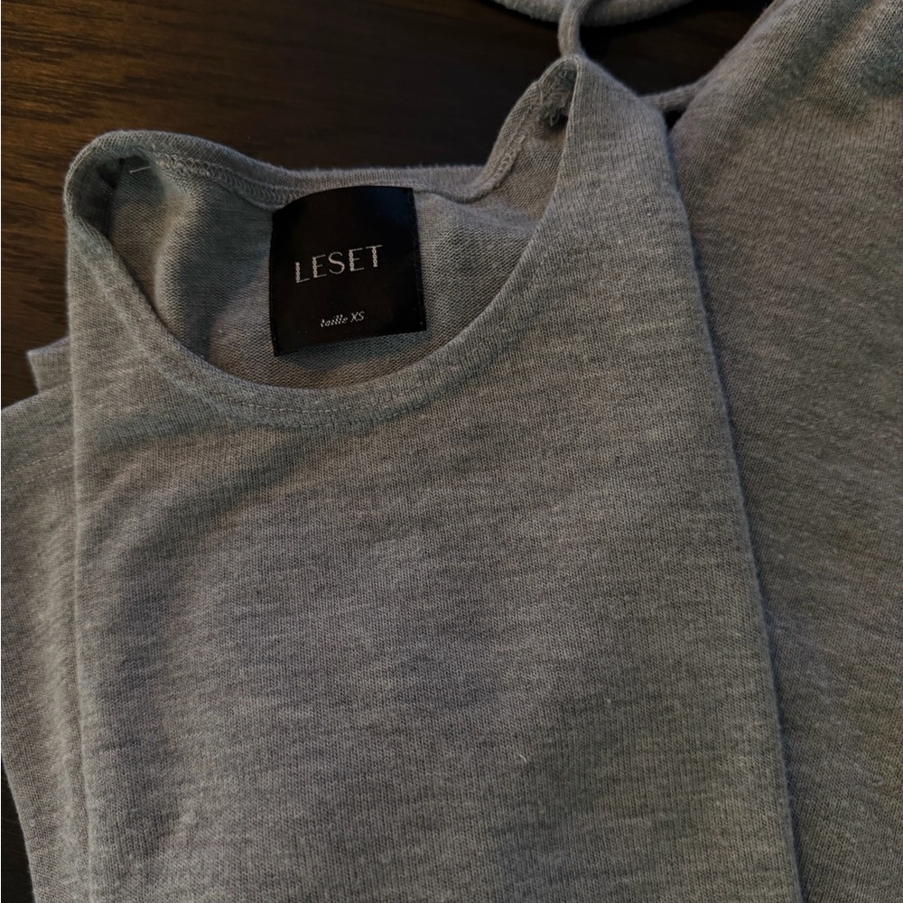 LESET Lauren Tank + Crop Pant in Grey Melange - Picture 3 of 3